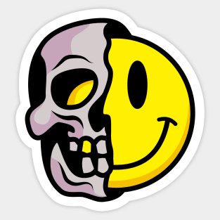 Smiley Skull Sticker